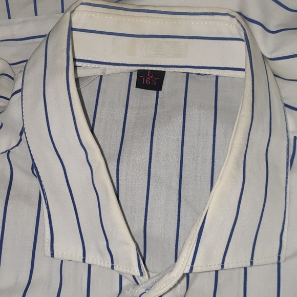 Sasson large white blue verticle stripe shirt - Picture 11 of 11